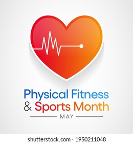 National Physical Fitness And Sports Month Observed Each Year In May To Promote Healthy Lifestyles Among People. Vector Illustration.