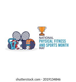 National Physical Fitness And Sports Month Vector Illustration. Suitable For Greeting Card Poster And Banner.