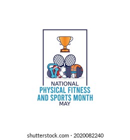 National Physical Fitness And Sports Month Vector Illustration. Suitable For Greeting Card Poster And Banner.