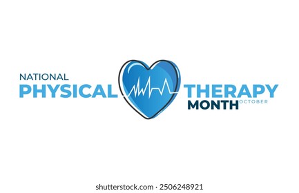 National Physical Therapy Month. background, banner, card, poster, template. Vector illustration.