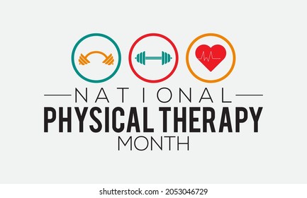 National physical therapy month banner design with white background. Vector template