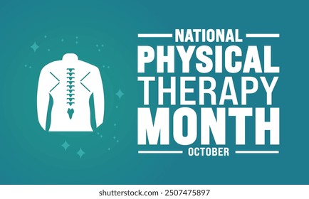 National Physical Therapie Monat. 
gut für Hintergrundvorlage
 einer der Gesundheitsberufe, die von Physiotherapeuten angeboten werden. Hintergrund, Banner, Plakat,
 Karte und Poster-Design 