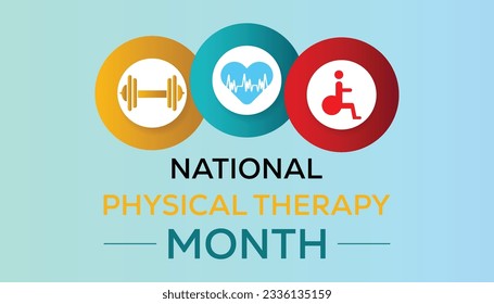 National Physical Therapy Month is observed every year on  october . banner, poster, card, background design. svg