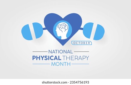 National Physical Therapy Month Recognizes Expertise, Rehabilitation, and Holistic Health Practices. Well-Being Vector Illustration Template.