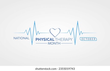 National Physical Therapy Month Recognizes Expertise, Rehabilitation, and Holistic Health Practices. Well-Being Vector Illustration Template.