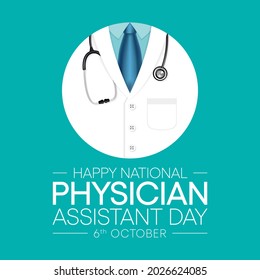 National Physician assistant day is observed every year on October 6, The role of the PA is to practice medicine under the direction and supervision of a licensed physician. Vector illustration