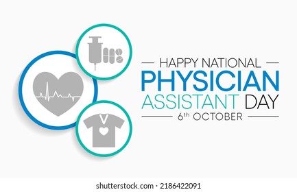 National Physician assistant day is observed every year on October 6, The role of the PA is to practice medicine under the direction and supervision of a licensed physician. Vector art