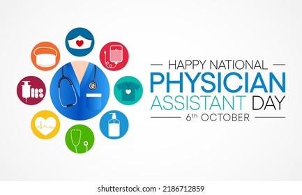 National Physician assistant day is observed every year on October 6, The role of the PA is to practice medicine under the direction and supervision of a licensed physician. Vector art