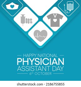 National Physician assistant day is observed every year on October 6, The role of the PA is to practice medicine under the direction and supervision of a licensed physician. Vector art