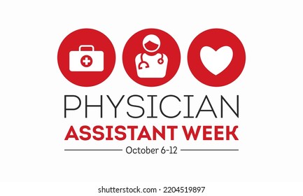 National physician assistant week is celebrated every year in october 6-12. Template for banner, card, background. Vector illustration.