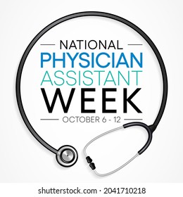 National Physician assistant week is observed every year from October 6 to 12, The role of the PA is to practice medicine under the direction and supervision of a licensed physician. Vector art