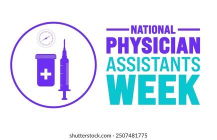 National Physician assistant week. template good for background, banner, placard, card, and poster design template with text inscription and colorful vector art.