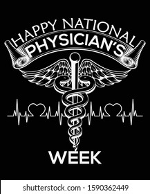 National physician's week t-shirt designs template