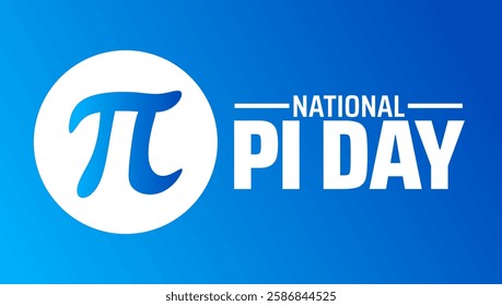 National Pi Day background banner or poster design template. observed every year in March. Holiday concept. Use to any Template, card, poster, placard, template.