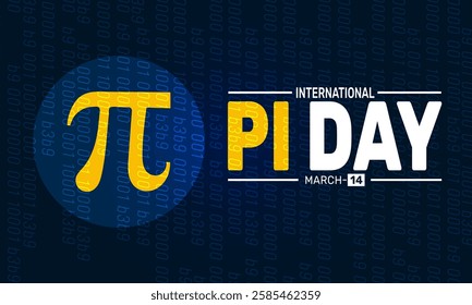 National Pi Day is Celebrated in March 14. This holiday-themed design is perfect for backgrounds, banners, greeting cards, posters with text inscription, Classic social media posts.Vector