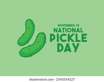 National Pickle Day. November 14. Flat design vector. Eps 10.