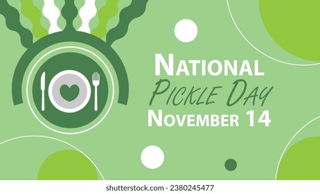 National Pickle Day vector banner design. Happy National Pickle Day modern minimal graphic poster illustration.