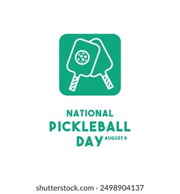 National Pickleball Day. August 8. Eps 10.