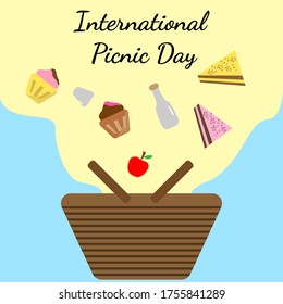 National Picnic Day Vector Illustration. Suitable for Greeting Card, Poster and Banner.Vector, Flat design