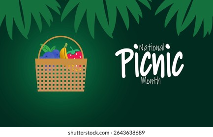 
National Picnic Month background illustration. Holiday concept. Utilize  for  background, banner, placard, card, and poster design template with  professional  illustraion design 