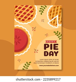 National Pie Day Poster Flat Cartoon Hand Drawn Templates Illustration