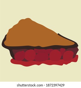 National pie Day. Suitable for greeting card, poster and banner.Cheesecake, cake. A piece of strawberry, raspberry 