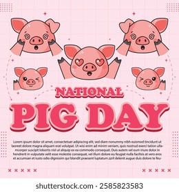National Pig Day – March 1, 2025, Attractive design, can be used on all social media platforms, beautiful color combination, get it now for the first purchase.