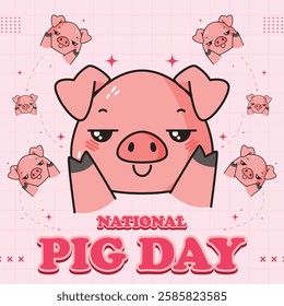 National Pig Day – March 1, 2025, Attractive design, can be used on all social media platforms, beautiful color combination, get it now for the first purchase.