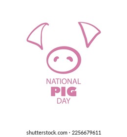 National pig day vector banner. 1st march national USA holiday.