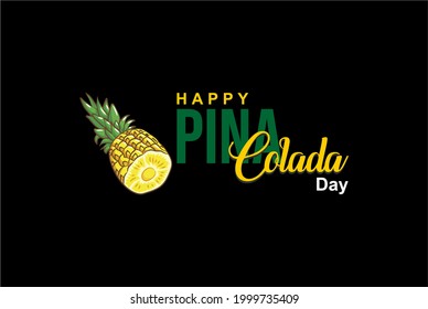 National Pina Colada Day. Holiday concept. Template for background, banner, card, poster, t-shirt with text inscription, vector eps 10