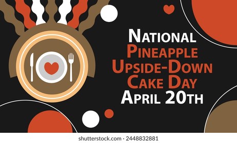 National Pineapple Upside-Down Cake Day vector banner design. Happy National Pineapple Upside-Down Cake Day modern minimal graphic poster illustration.