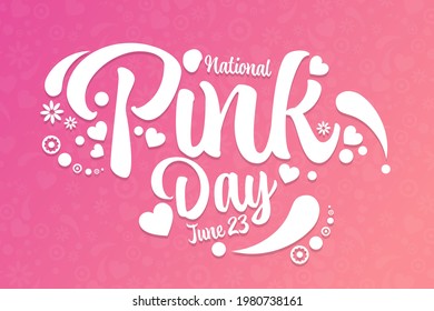 National Pink Day. June 23. Holiday concept. Template for background, banner, card, poster with text inscription. Vector EPS10 illustration