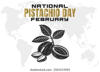 NATIONAL PISTACHIO DAY Vector Illustration background on february