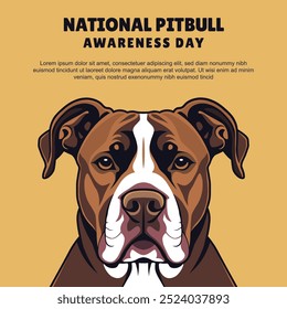 Dia Nacional da Consciência Pitbull. Ilustração vetorial.