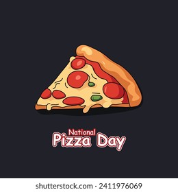 National Pizza Day background. Food and Beverage. Vector illustration.