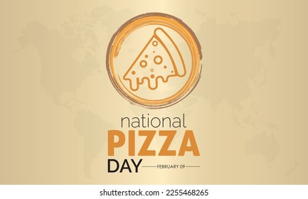National Pizza Day design template concept observed on February 9. Food and Beverage Vector Illustration