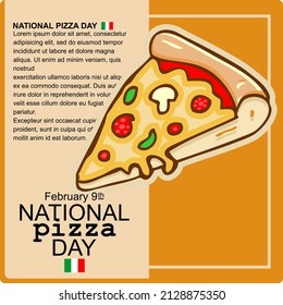 National Pizza Day, February 9, Poster  vector