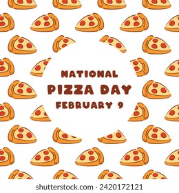 National Pizza Day. February 9. Seamless pattern. Eps 10.