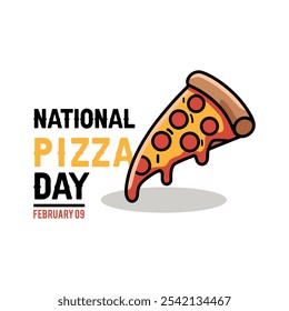 National Pizza Day. February 9. Pizza slices. Pizza Day Poster. Vector Illustration, flat style.