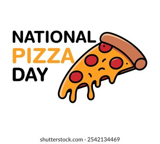 National Pizza Day. February 9. Pizza slices. Pizza Day Poster. Vector Illustration, flat style.