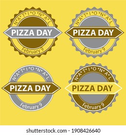 National Pizza Day Sign and Badge Set
