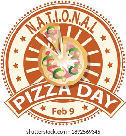 National Pizza Day Sign and illustration