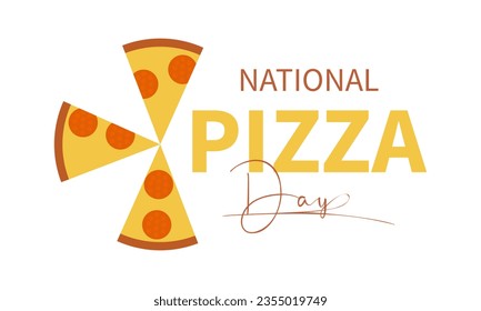 National Pizza Month Celebrates Culinary Delight, Flavor Diversity, and the Joy of Sharing. Vector Illustration Template.