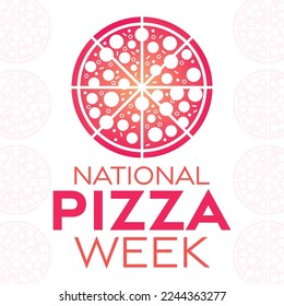 National Pizza Week. Vector illustration. Holiday poster