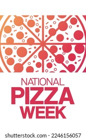 National Pizza Week. Vector illustration. Holiday poster