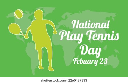 National Play Tennis Day vector  illustration 23 February