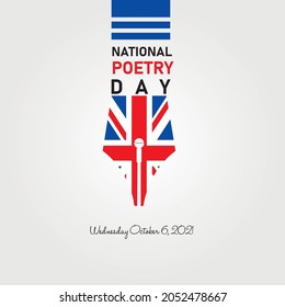 National Poetry Day With Britain Flag