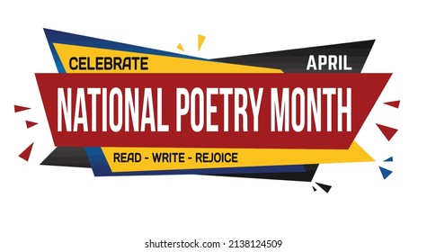 National Poetry Month Banner Design On White Background, Vector Illustration
