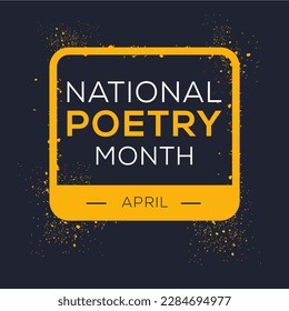 National Poetry Month, held on April.