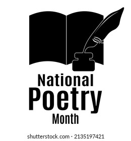 National Poetry Month, Idea For A Poster, Banner, Flyer Or Postcard Vector Illustration For Design